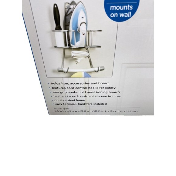 Silver Iron Caddy and Iron Board Holder - Hangs - Heat resistant, Brand New - Picture 5 of 9